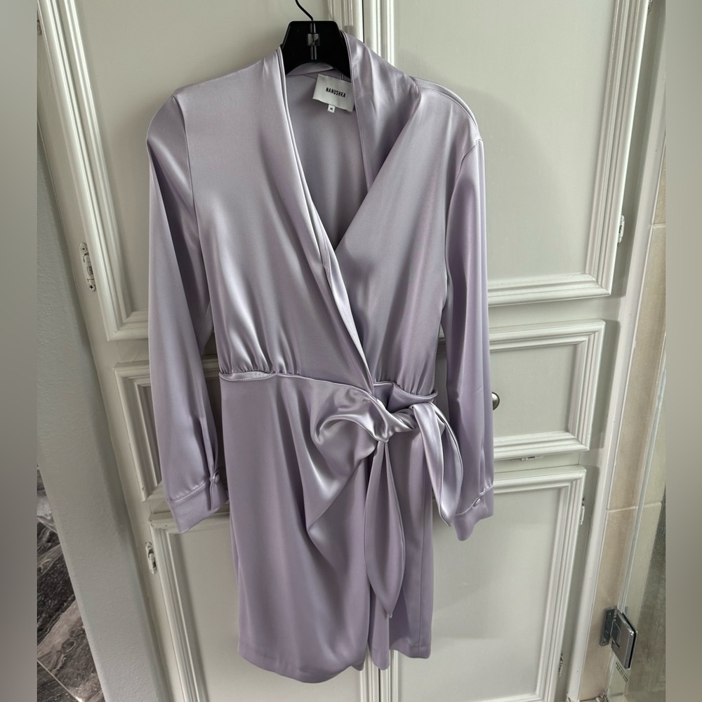 Nanushka silk wrap dress